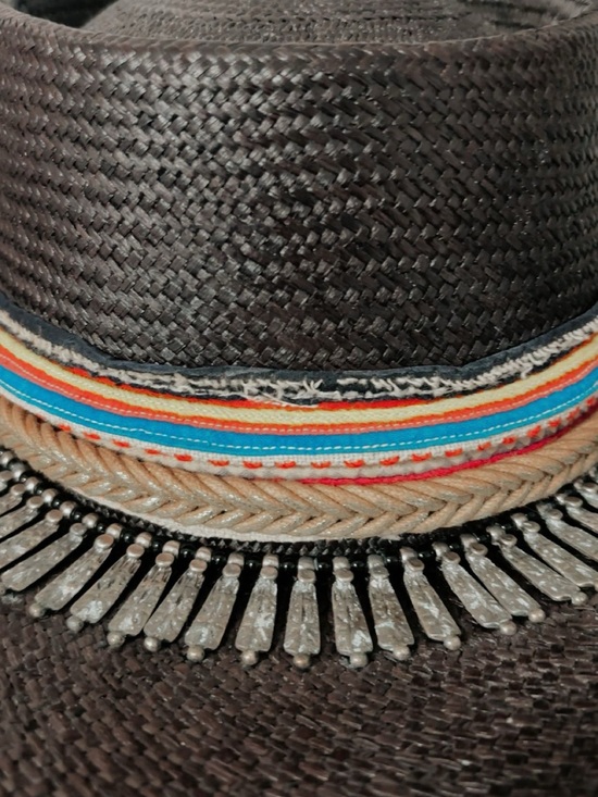Women’s Dark Brown Straw Emonk Ibiza Hat With Adjustable Size main image 4